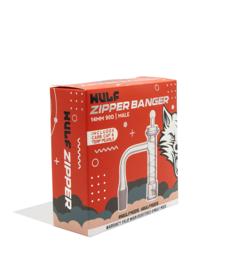 Wulf Mods Zipper 14mm Quartz Banger packaging side view on white background